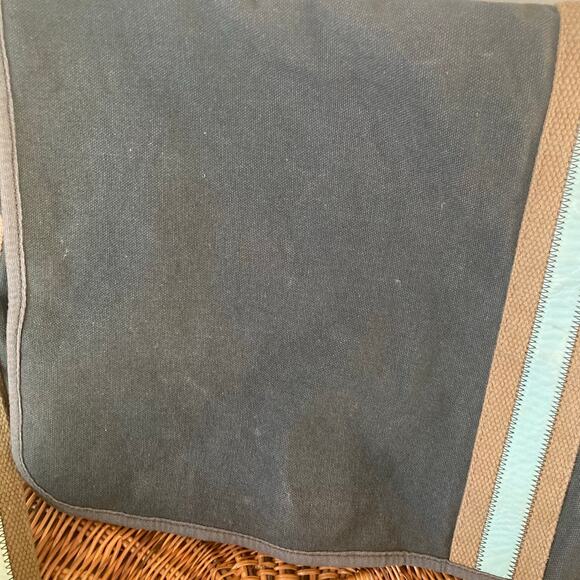 Vintage Y2K Fossil Gray Blue Canvas Crossbody Messenger Bag Commuter School - Picture 2 of 10